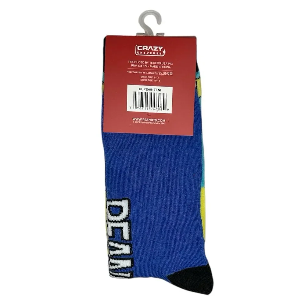 2x Peanut Snoopy Novelty Crew Socks Adult Set Size 6-13